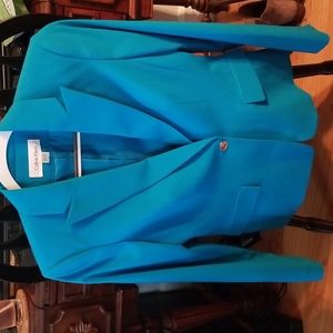Turquoise blazer by Calvin Klein